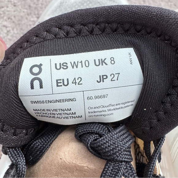 On Running Cloud X White and Black Athletic Sneakers - Picture 2 of 14